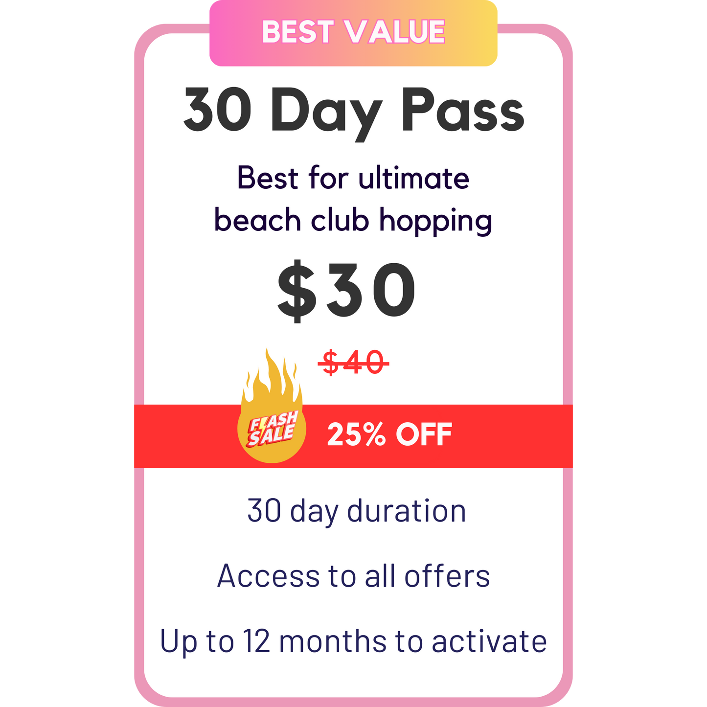 Bali Beach Club Pass 30 Day Pass Discount Pass to Bali Beach Clubs Flash Sale