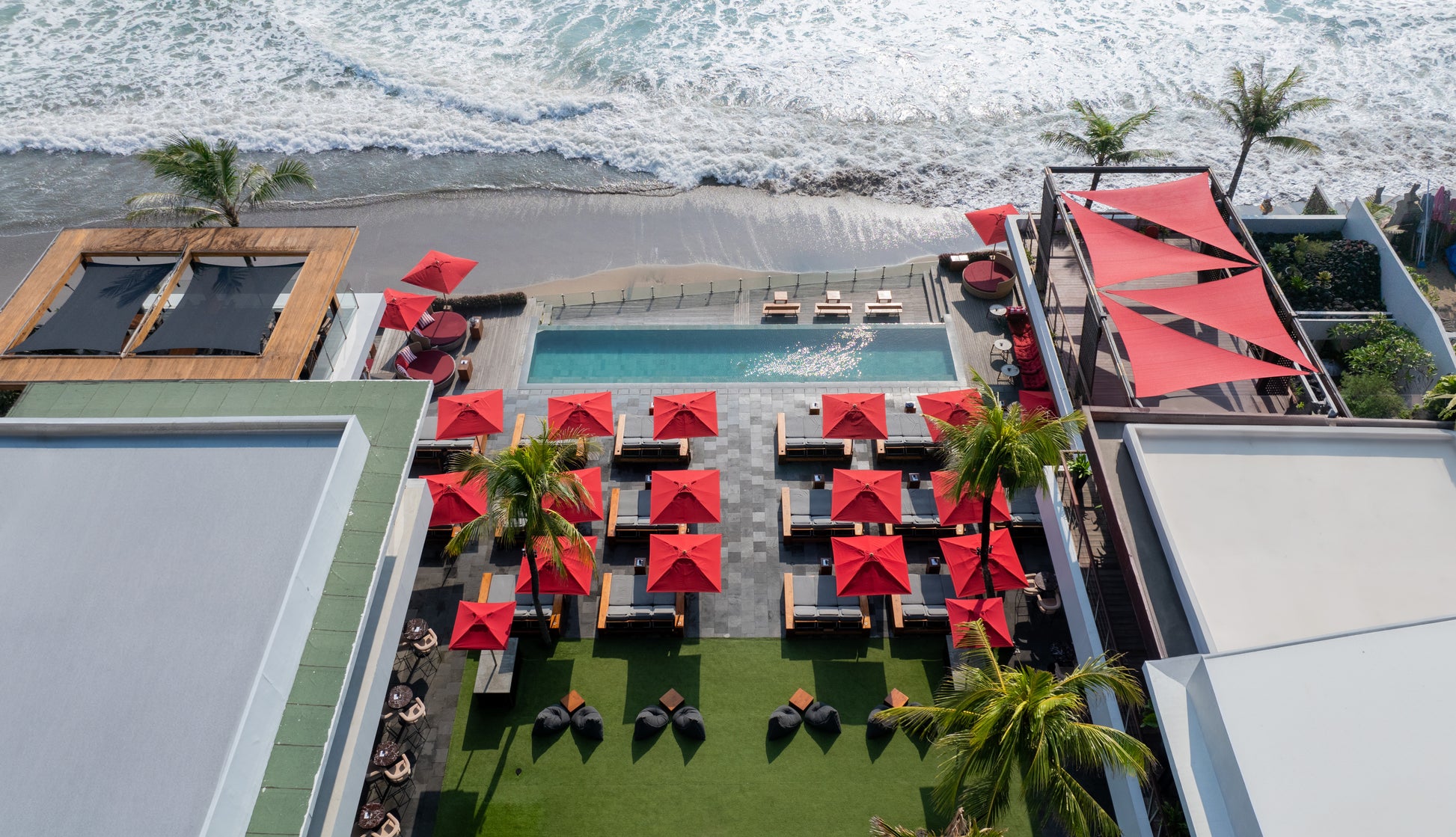 Ku De Ta Seminyak Bali Beach Club Birds Eye Drone View