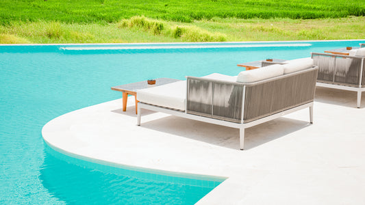Valle Bali Beach Pool Day Club in Canggu Bali with Rice Terrace Fields View