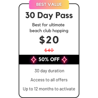 Black Friday Sale 2025 30 Day Pass Bali Beach Club Pass