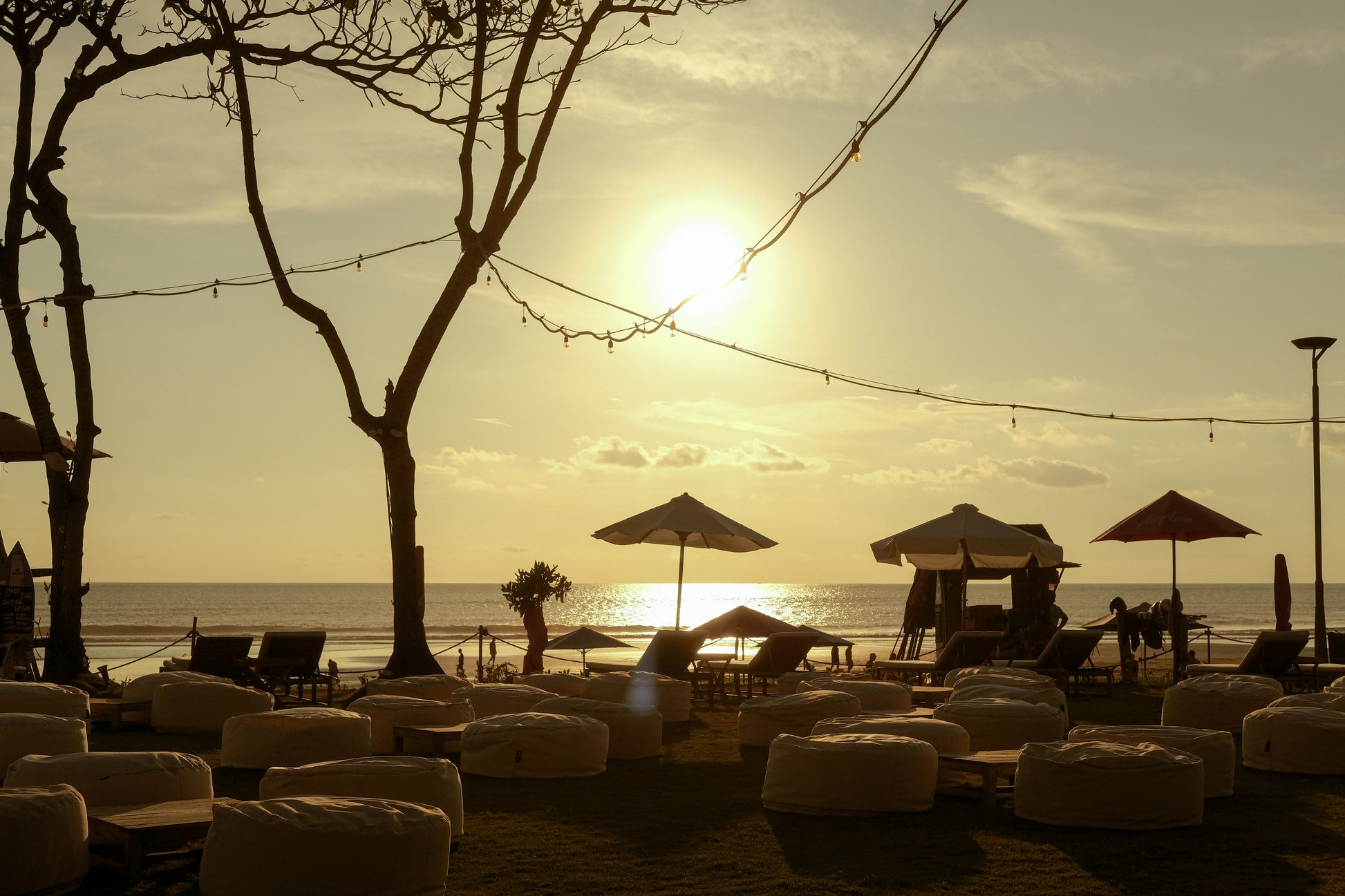 Sunset Beach Bali Seminyak Beach Club by Mrs Sippy Bean Bags with Sunset Views on Beach