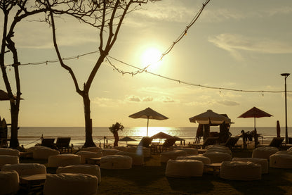 Sunset Beach Bali Seminyak Beach Club by Mrs Sippy Bean Bags with Sunset Views on Beach